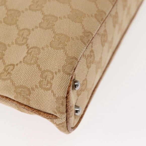 GUCCI GG Canvas Tote Bag Beige Brown 113015 Auth am9499V - Picture 5 of 16